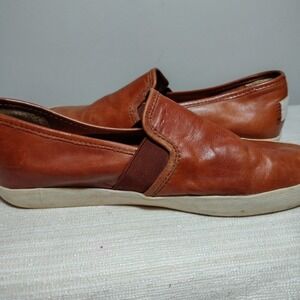 Frye Melanie Slip On‎ Leather Sneakers Cognac Brown 7.5 M earthy designer